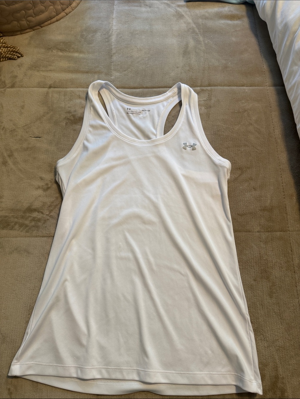 Under Armour Women's White Performance Racerback Tank Top